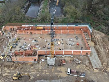 Luftbild:: Maurer- und Betonarbeiten 19.12.2024